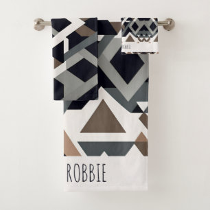 Triangle Africain Géométrique Brown Motif