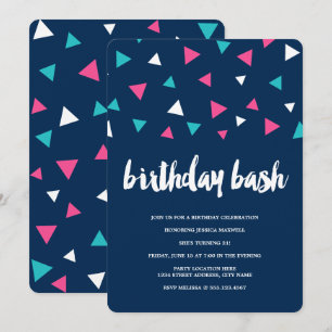 Triangle Confetti Anniversaire Fête Invitation