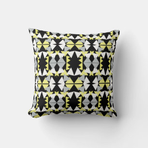 Triangle d'Art Abstrait Pyramide Coussin Jaune