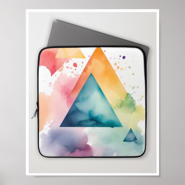 Triangle de couleur vive look contemporain Poster (Devant)