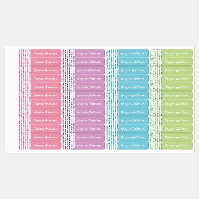 Triangle géométrique multicolore Enfants Étiquette (Feuille)