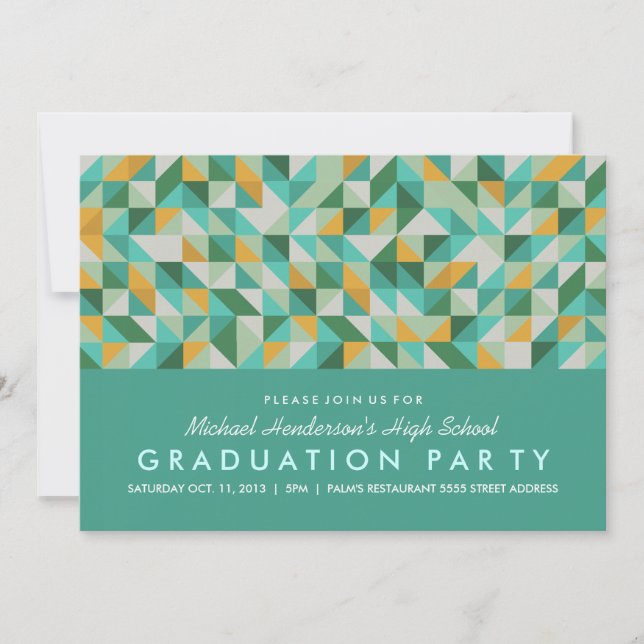 Triangle Mosaic Graduation Party Invitation (Devant)