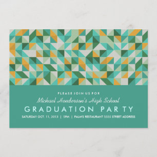 Triangle Mosaic Graduation Party Invitation