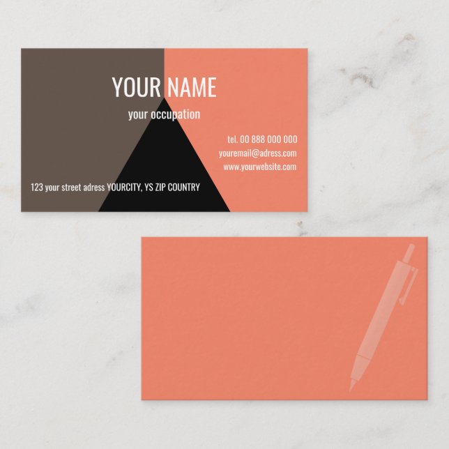 TRIANGLE NOIR Standard, Carte de visite 3,5 pouces (Devant / Derrière)