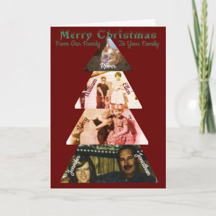 Triangle Photo Arbre de Noël Carte de voeux pliée