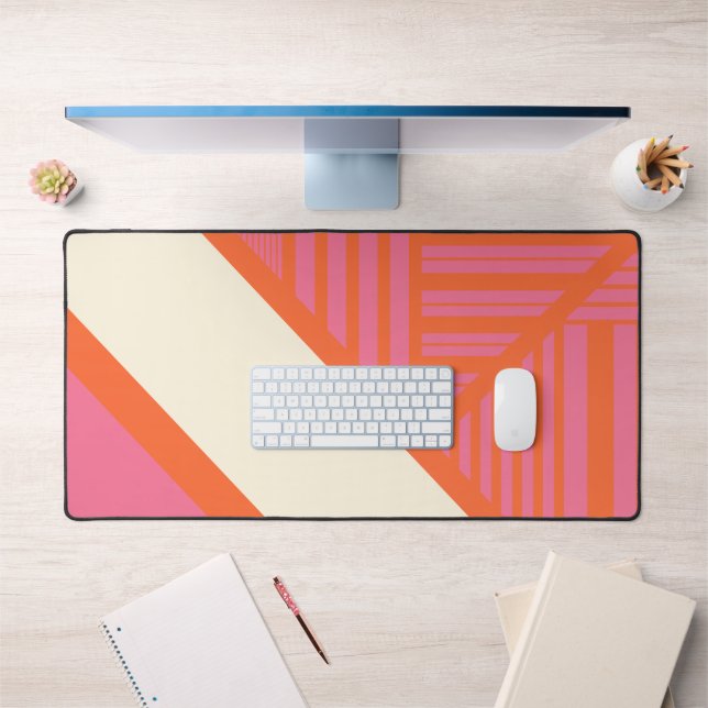 Triangle rayures en rose, orange et crème (Bureau 1)