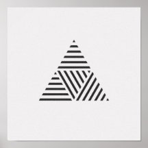 Triangle réduit minimaliste Poster noir et blanc