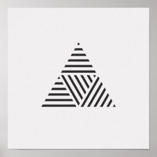 Triangle réduit minimaliste Poster noir et blanc