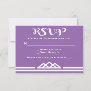 Triangle Tribal Mariage RSVP Violet Géométrique