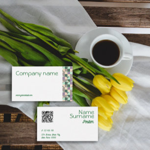 Triangle vert turquoise beige QR Carte de visite