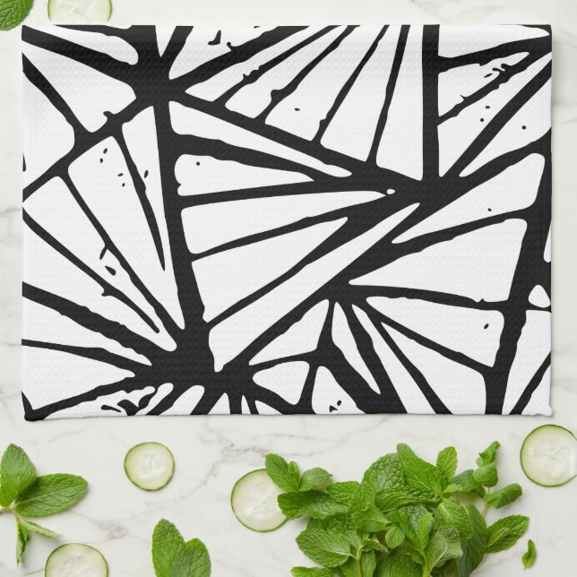 Triangles Abstraits Lino Imprimer Serviettes de cu (Plié)