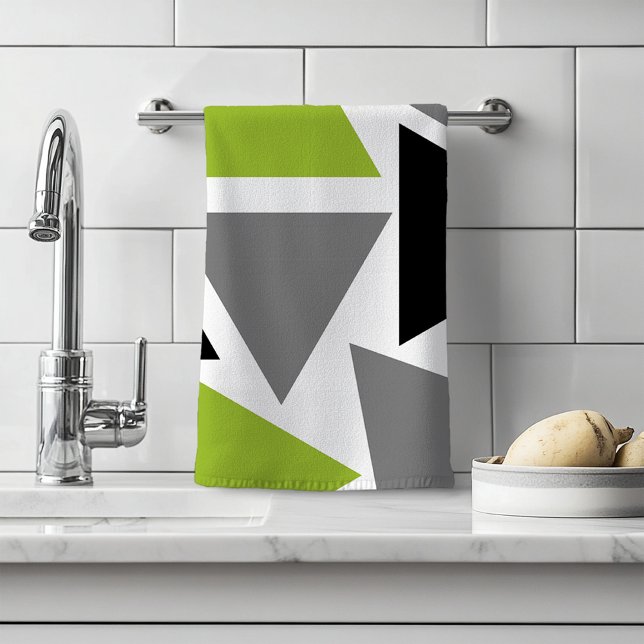 Triangles aléatoires vert citron gris noir blanc (Créateur téléchargé)