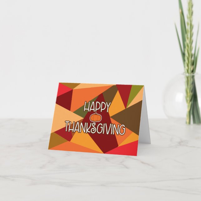 Triangles BON THANKSGIVING Carte de voeux d'automn (Devant)
