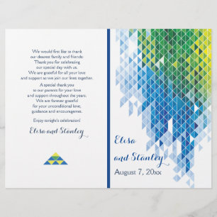 Triangles géométriques bleus programme de mariage
