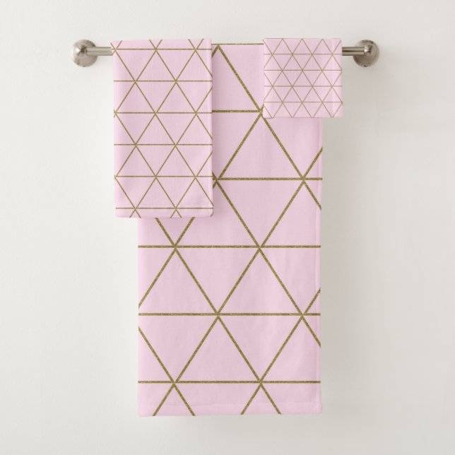 Triangles géométriques roses or Boho Glam Minimal (En situation)