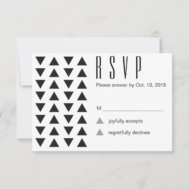 Triangles Mariage moderne RSVP (Devant)
