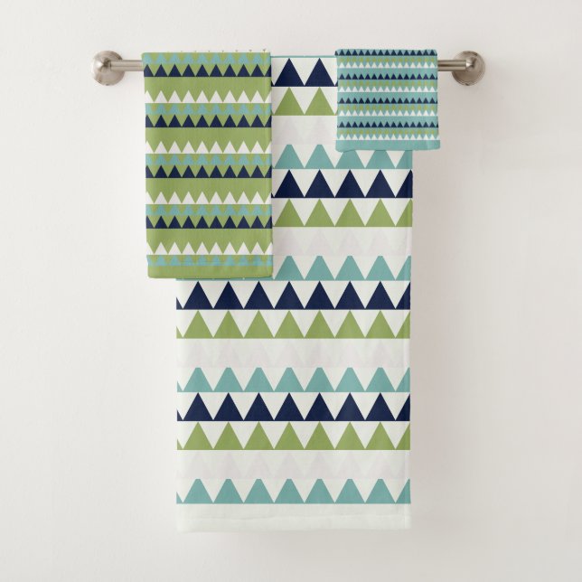 Triangles Neptune, Seashell, Green et Navy (En situation)