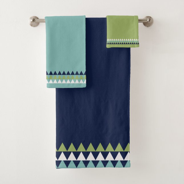 Triangles Neptune, Seashell, Green et Navy (En situation)