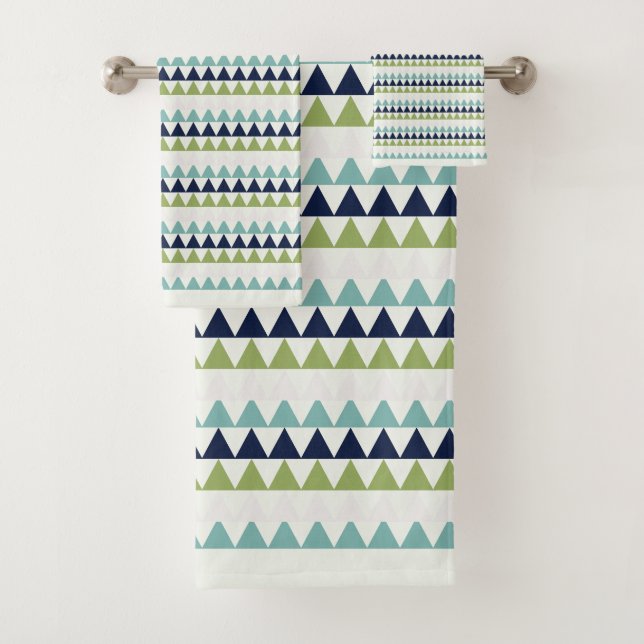 Triangles Neptune, Seashell, Green et Navy (En situation)