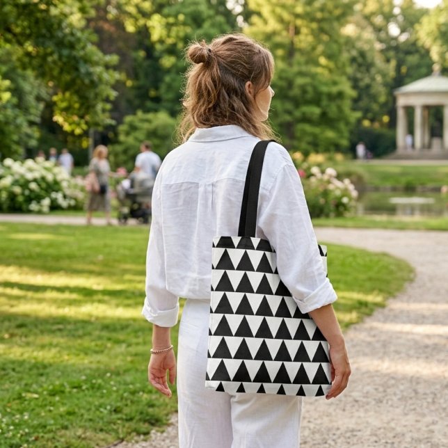 Triangles noir blanc cool sac de shopping moderne (Créateur téléchargé)