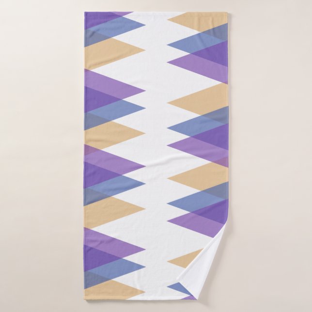 Triangles pourpre, bleu et jaune (Serviette de bain)