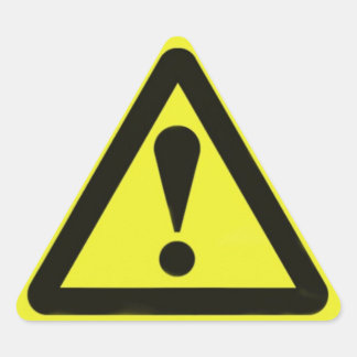 Triangulaire Avertissement, Sticker d'avertissement