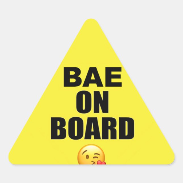 Triangulaire Bae on Board Sticker (Parodie on Baby on board) (Devant)