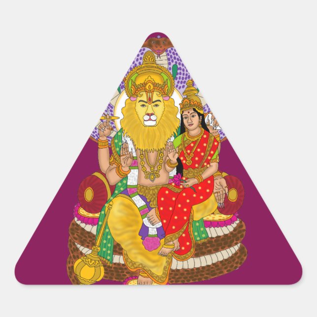 Triangulaire Lakshmi Narasimha Sticker (Devant)