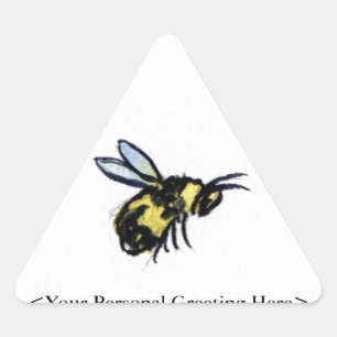 Triangulaire Miel Bee Customisé Insect Art Sticker Bug Étique