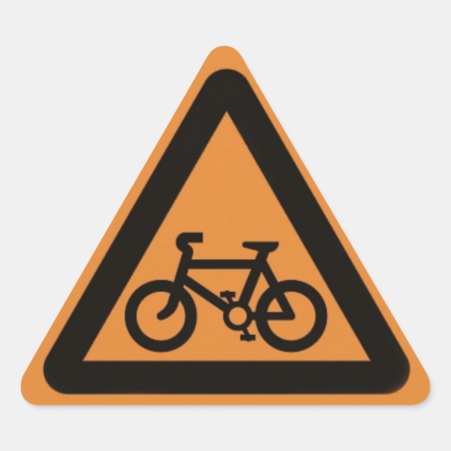 Triangulaire Signal d'avertissement de vélo Sticker (Devant)