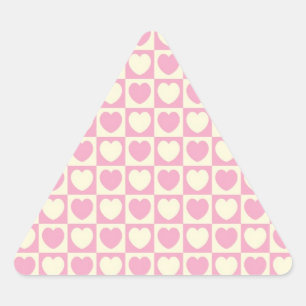 Triangulaire Sticker À damiers triangle Coeur rose