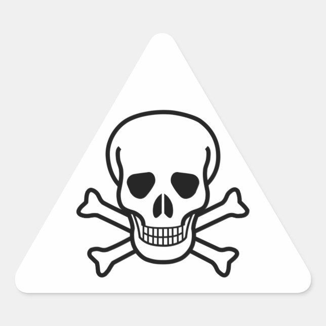 Triangulaire Sticker crâne et os croisés (Devant)