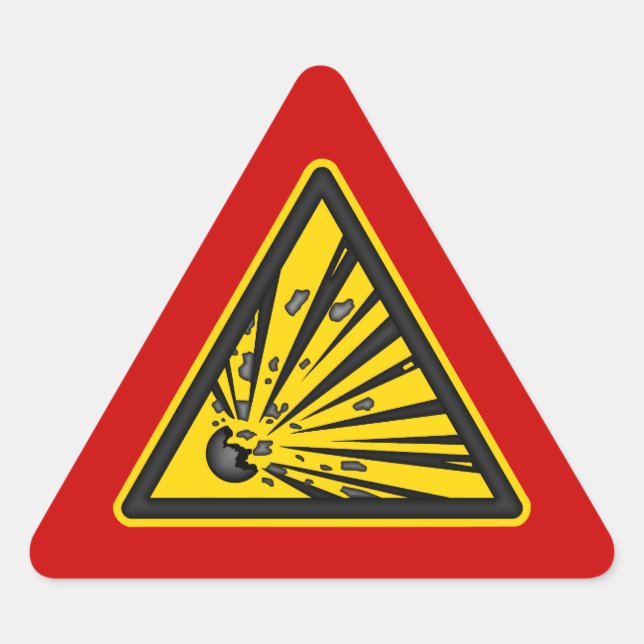 Triangulaire Sticker d'avertissement explosif (Devant)