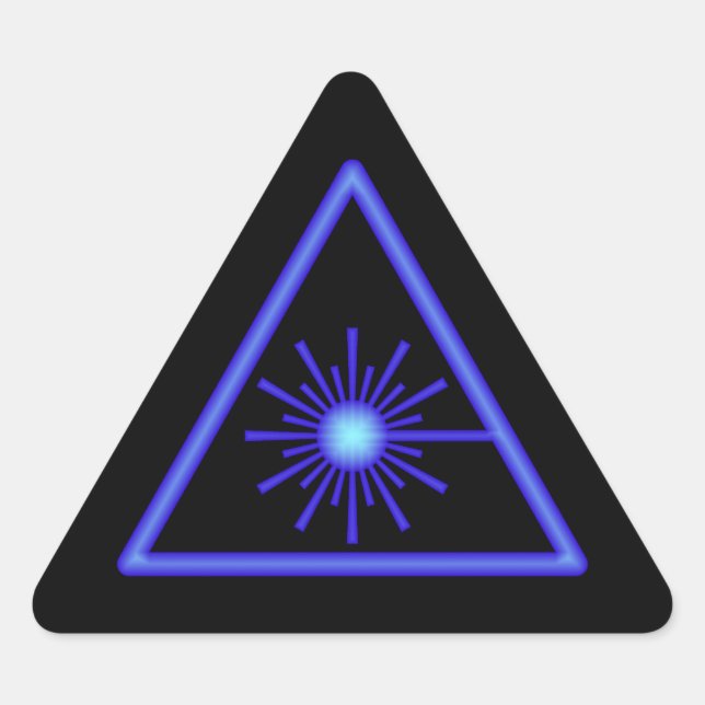 Triangulaire Sticker d'avertissement laser noir et bleu (Devant)