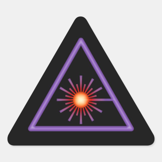 Triangulaire Sticker d'avertissement laser violet et orange (Devant)
