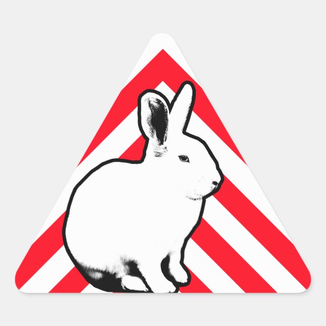 Triangulaire Sticker lapin BunnyLuv 2 (Devant)