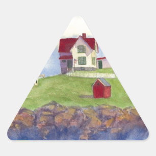 Triangulaire Sticker New Light House York Maine Star