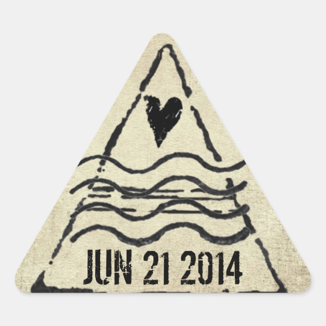 Triangulaire Sticker pour timbre de passeport daté (Devant)