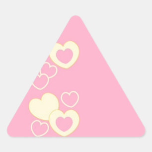 Triangulaire Sticker triangle Arrière - plan de coeur rose