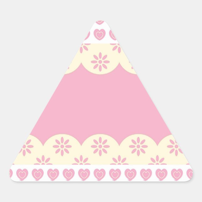 Triangulaire Sticker triangle d'oeillet de coeur rose (Devant)