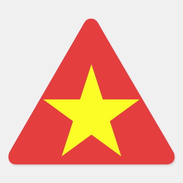 Triangulaire Sticker triangle étoile jaune drapeau du Vietnam (Devant)