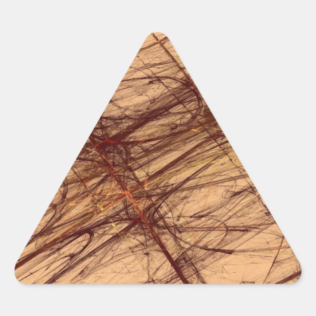 Triangulaire Sticker triangle fractal Brown Grunge Abstrait (Devant)