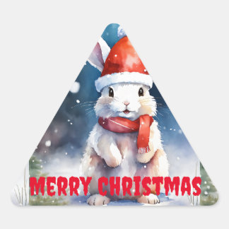 Triangulaire Sticker Triangle Rabbit Joyeux -