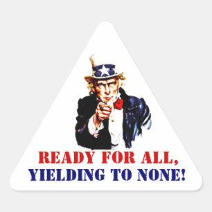 Triangulaire Sticker Vintage Oncle Sam Marines Slogan Yielding