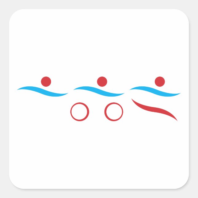 Triathlon cool moderne logo carré autocollant (Devant)