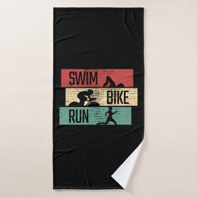 Triathlon - Course à vélo de natation (Serviette de bain)