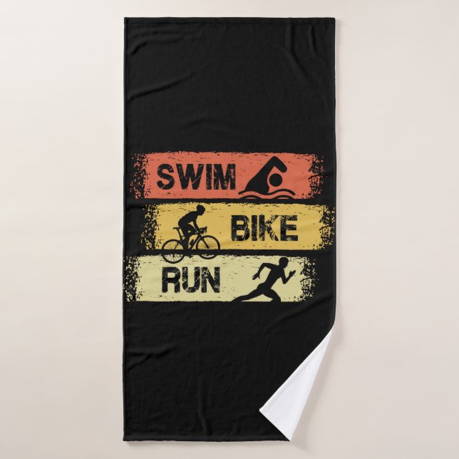 Triathlon - Course à vélo de natation (Serviette de bain)