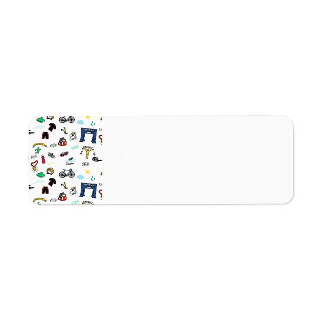 Triathlon Doodles Retourner l'adresse Étiquettes (Devant)