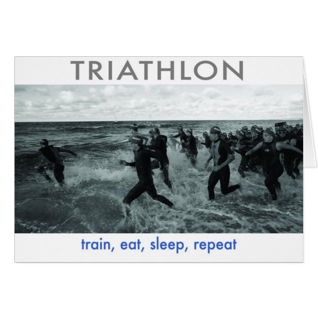 Triathlon - le train, mangent, dorment, répètent (Devant horizontal)