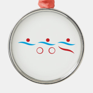 Triathlon logo cool moderne ornement métallique